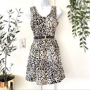 Sugarmint Cheetah Print Backless Cotton Picnic Dress